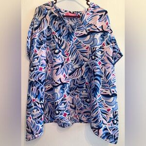 Simply Southern Floral Palm Cape Sleeve Shirt